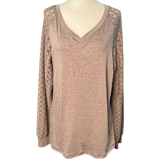 NEW AUTOMET Womens M Long Sleeve Shirt Fall Fashion Tops Brown Dressy Casual - Picture 2 of 5